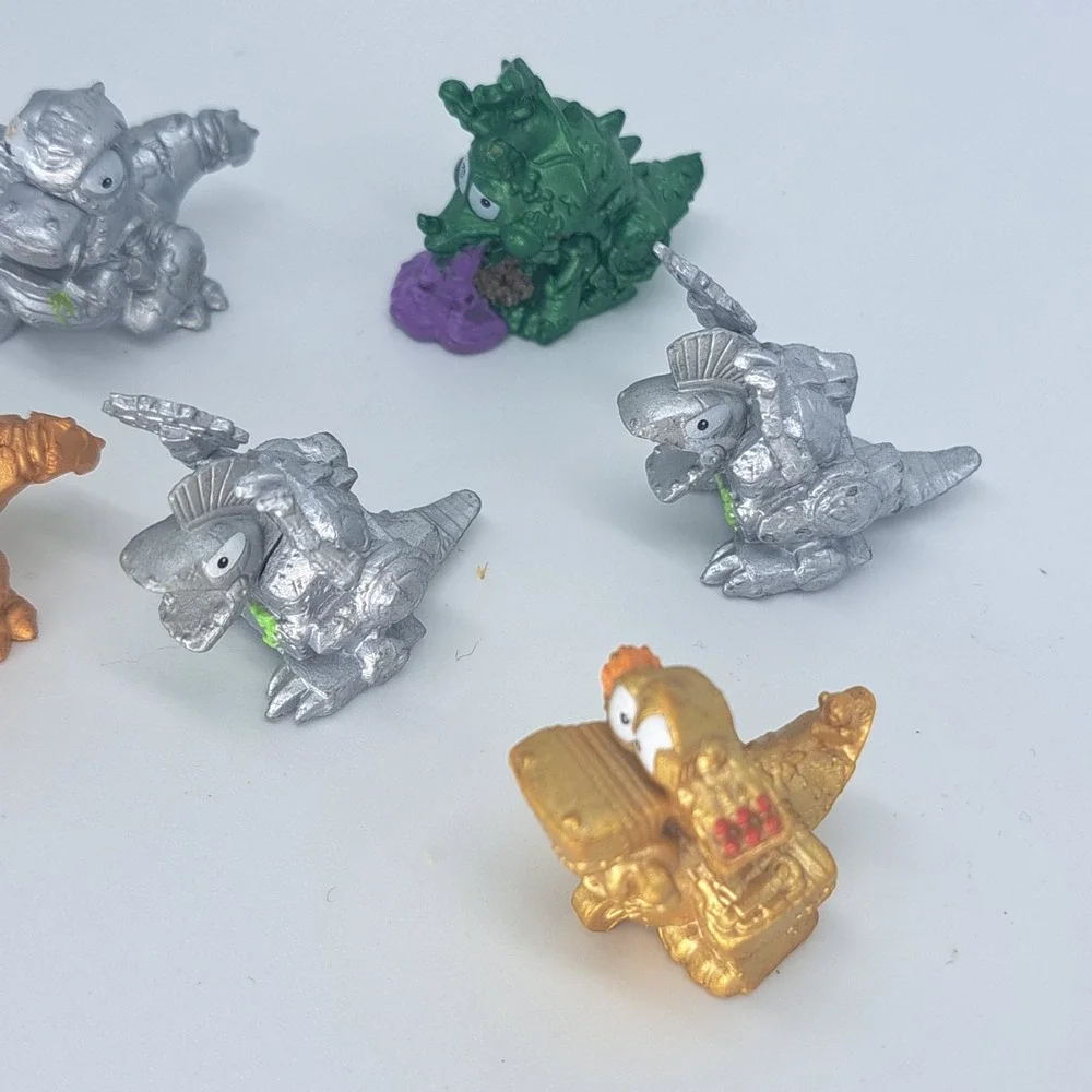 Zuru Smashers Dino Smashers Mini Figures Lot of 6 Silver Gold Green Toy